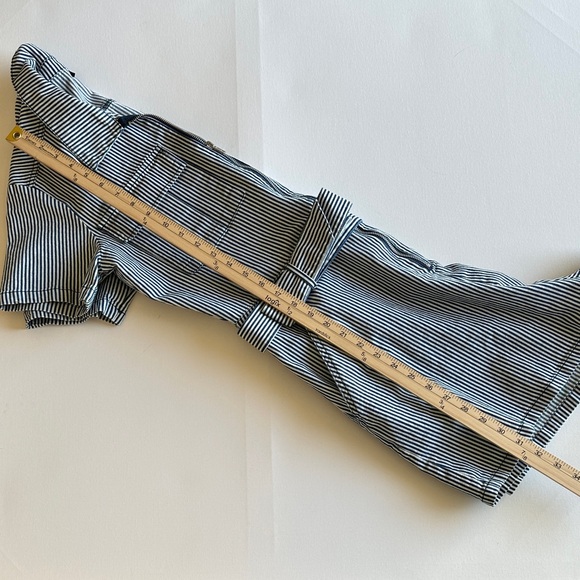 Justify Striped Utility Romper Large Tie Waist Zip Front Pockets - Picture 10 of 10